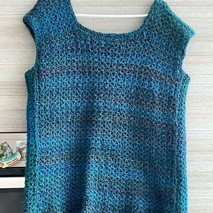 Handmade vest long colorful sweater size XL/2XL for women
